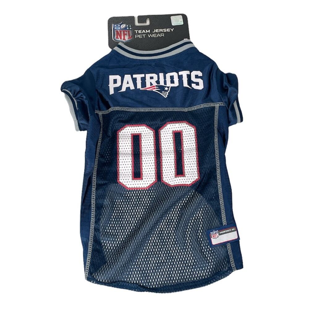New England Patriots Dog Jersey Navy Size Large